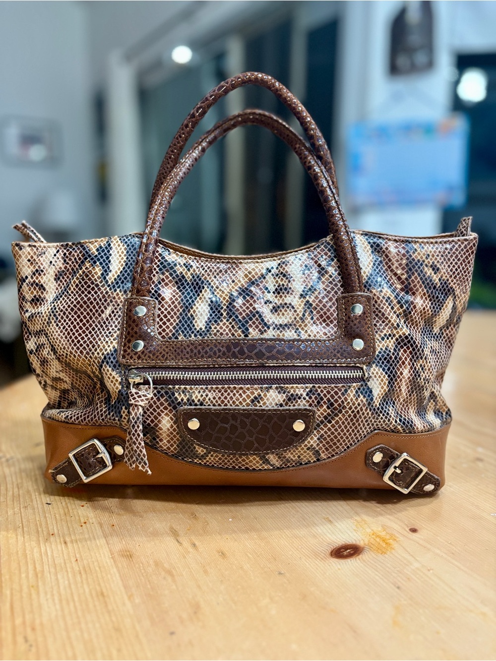 ✨ Rare Vintage Genuine Python Snakeskin Satchel Bag ✨